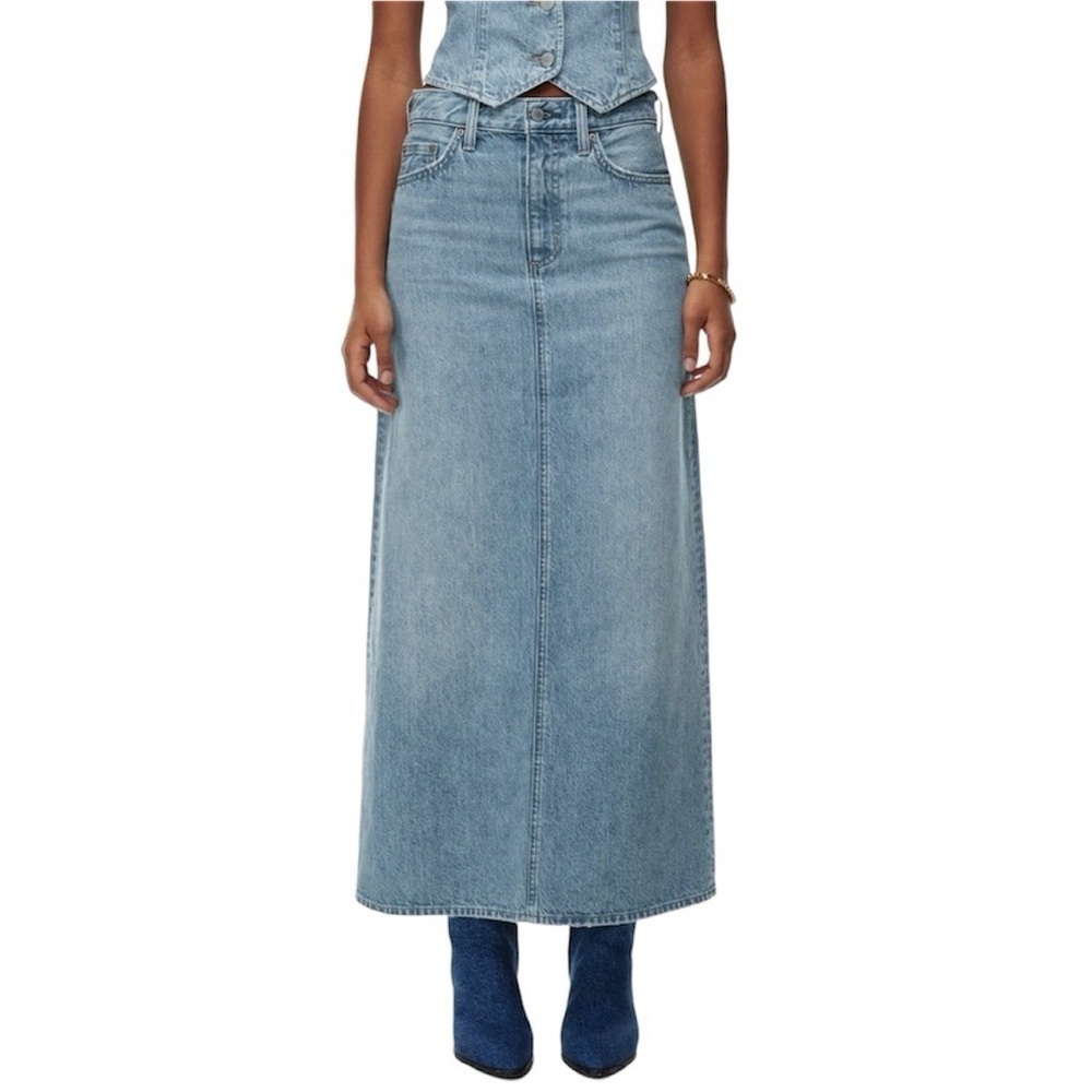 Aritzia Light Blue Denim Maxi Skirt - Picture 1 of 16
